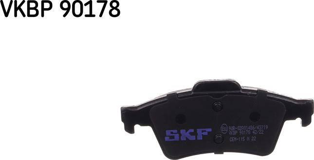 SKF VKBP 90178 - Kit de plaquettes de frein, frein à disque cwaw.fr