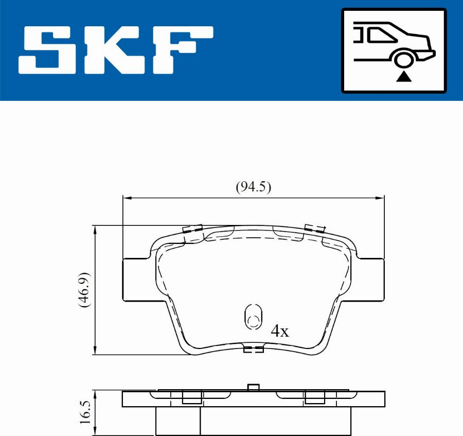 SKF VKBP 90172 - Kit de plaquettes de frein, frein à disque cwaw.fr