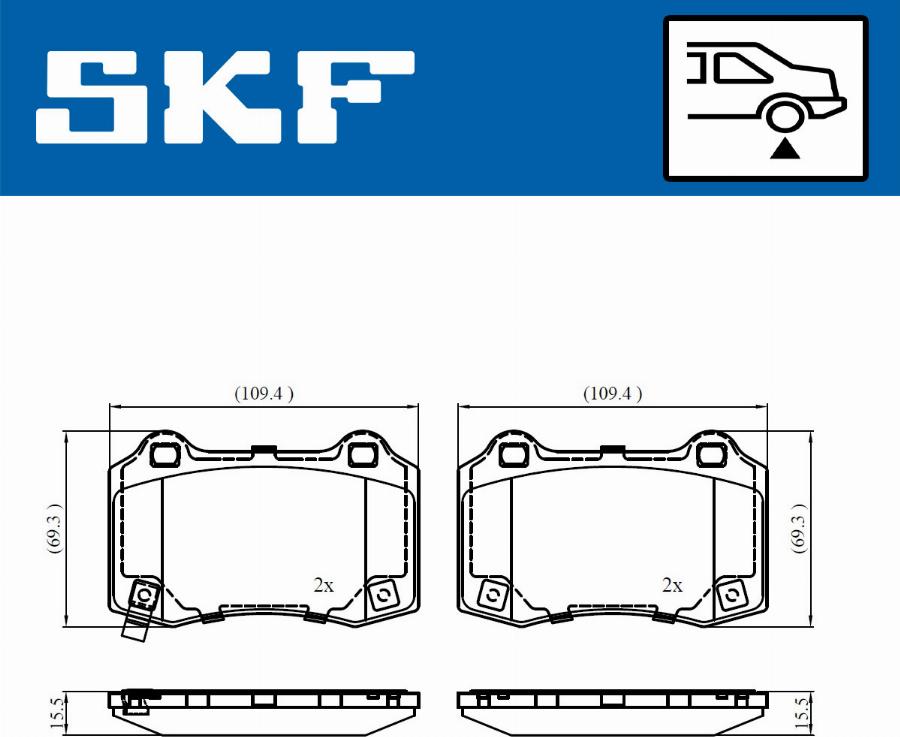 SKF VKBP 90849 A - Kit de plaquettes de frein, frein à disque cwaw.fr