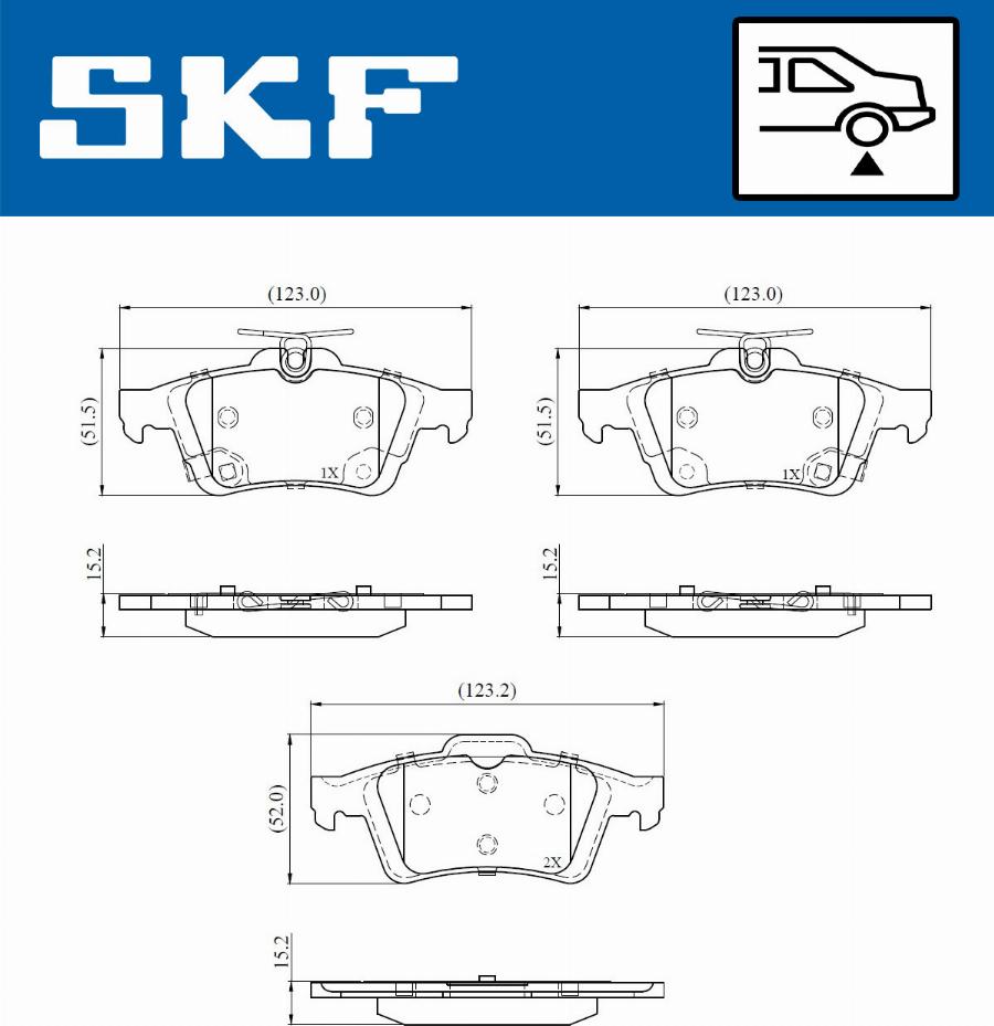 SKF VKBP 90851 A - Kit de plaquettes de frein, frein à disque cwaw.fr