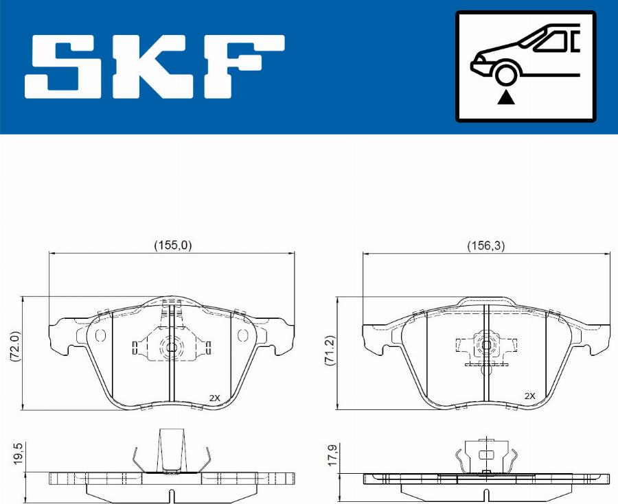 SKF VKBP 80956 - Kit de plaquettes de frein, frein à disque cwaw.fr