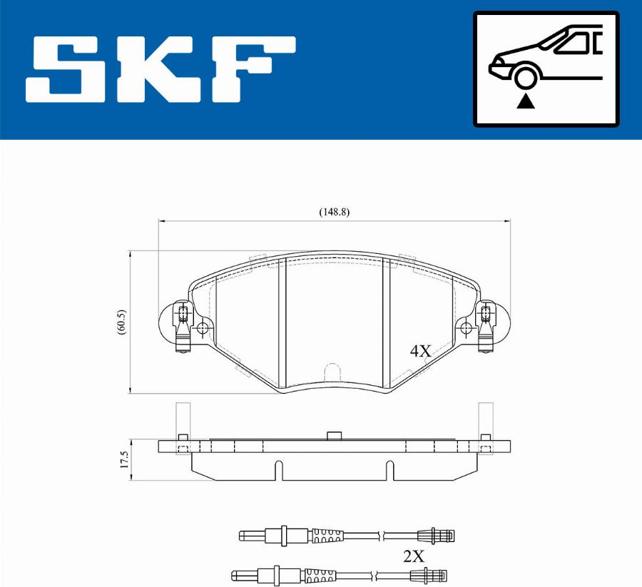 SKF VKBP 80463 E - Kit de plaquettes de frein, frein à disque cwaw.fr