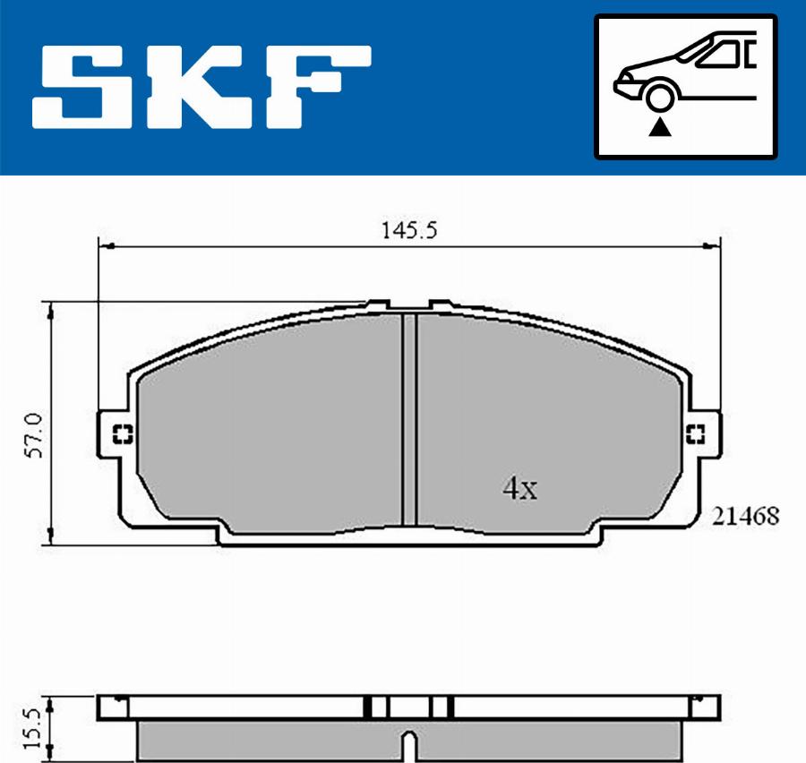 SKF VKBP 80462 - Kit de plaquettes de frein, frein à disque cwaw.fr