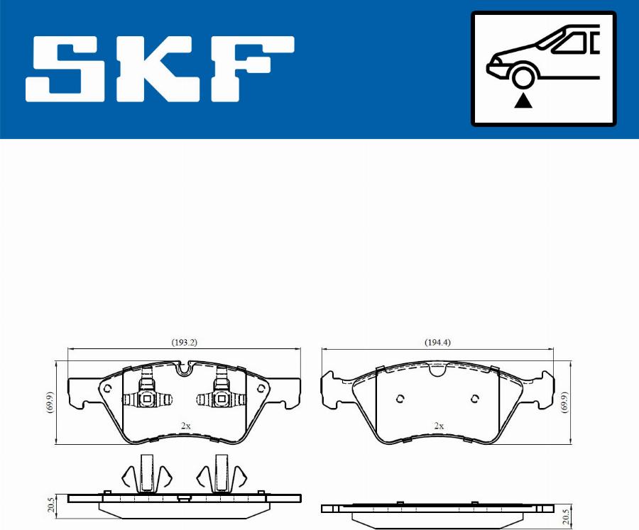 SKF VKBP 80402 - Kit de plaquettes de frein, frein à disque cwaw.fr