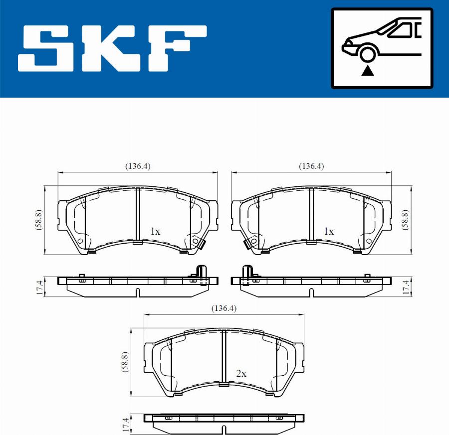 SKF VKBP 80410 A - Kit de plaquettes de frein, frein à disque cwaw.fr