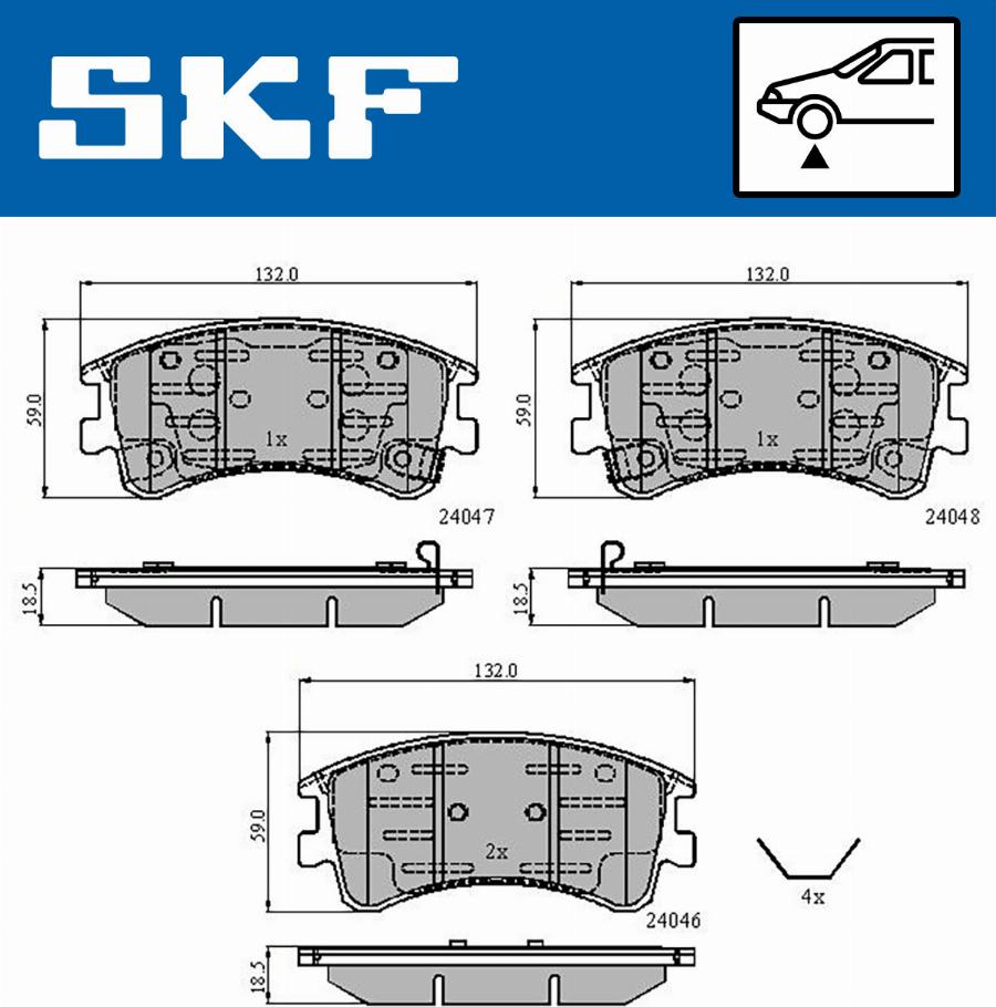 SKF VKBP 80421 A - Kit de plaquettes de frein, frein à disque cwaw.fr