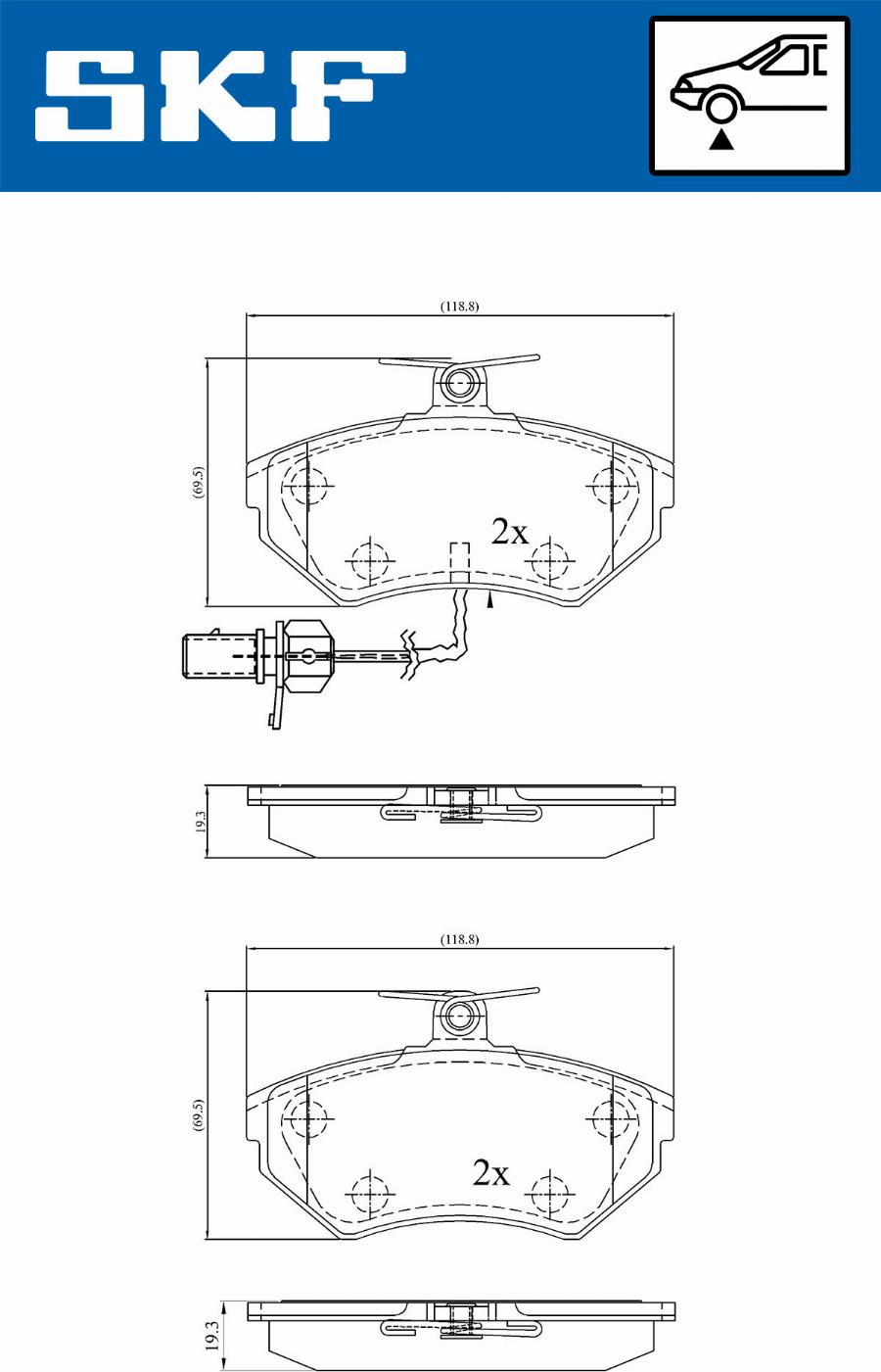 SKF VKBP 80547 E - Kit de plaquettes de frein, frein à disque cwaw.fr