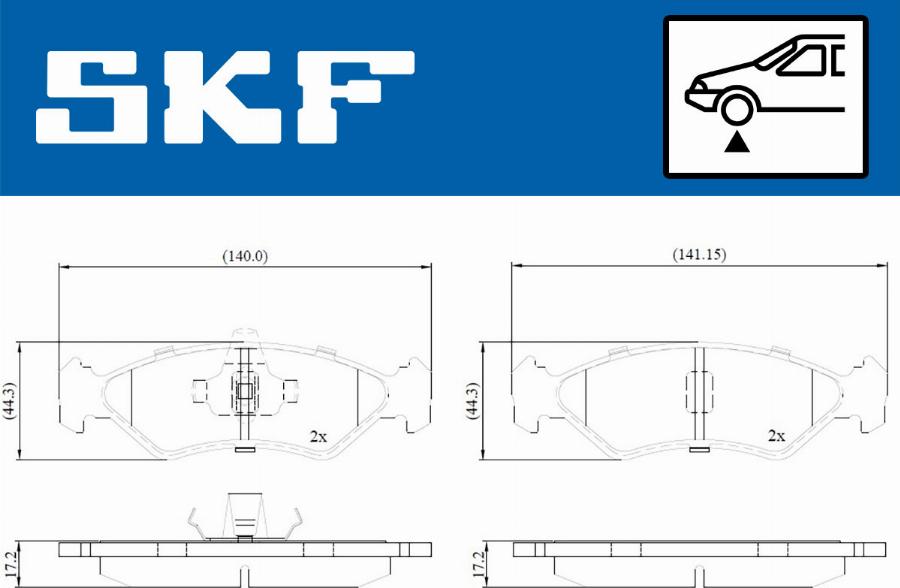 SKF VKBP 80550 - Kit de plaquettes de frein, frein à disque cwaw.fr