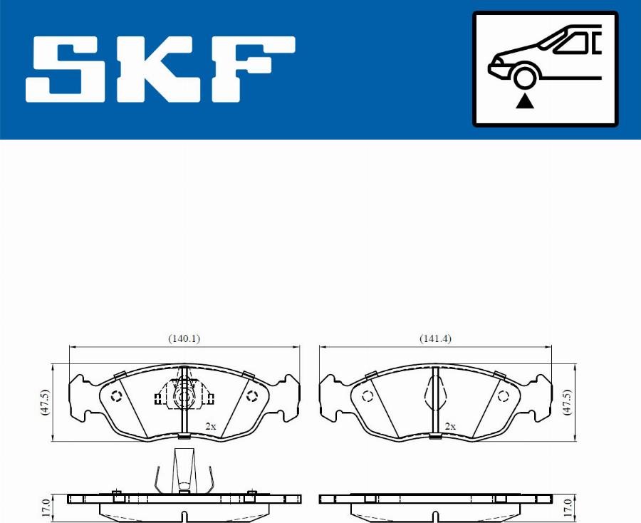 SKF VKBP 80553 - Kit de plaquettes de frein, frein à disque cwaw.fr