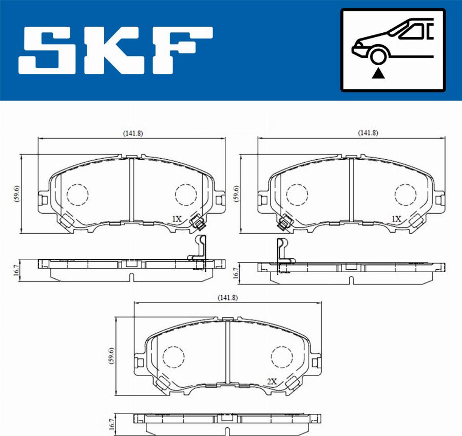 SKF VKBP 80557 A - Kit de plaquettes de frein, frein à disque cwaw.fr