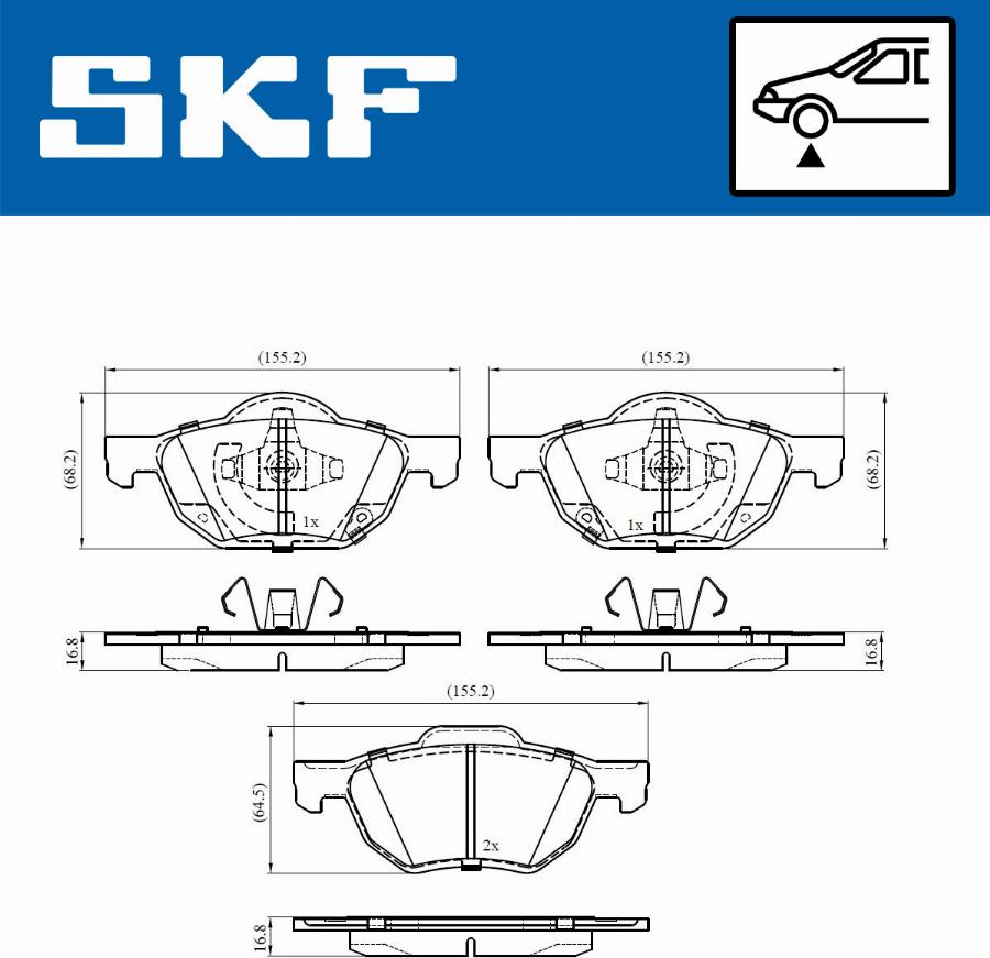 SKF VKBP 80518 A - Kit de plaquettes de frein, frein à disque cwaw.fr