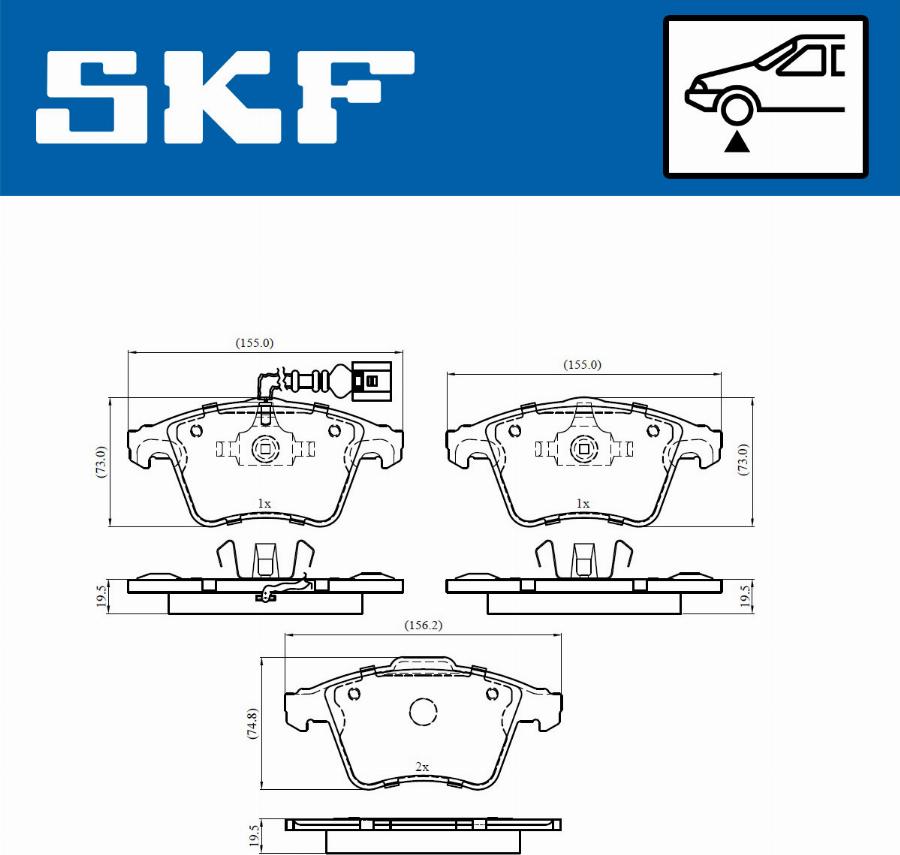 SKF VKBP 80589 E - Kit de plaquettes de frein, frein à disque cwaw.fr