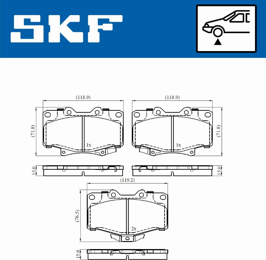 SKF VKBP 80537 A - Kit de plaquettes de frein, frein à disque cwaw.fr