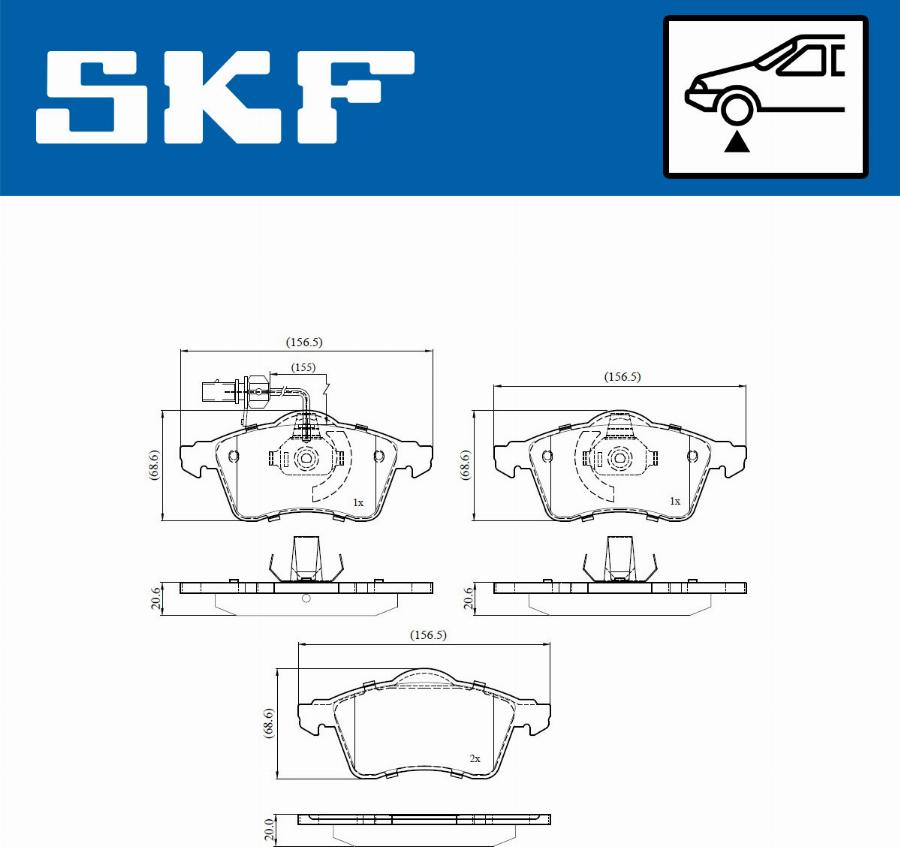 SKF VKBP 80573 E - Kit de plaquettes de frein, frein à disque cwaw.fr