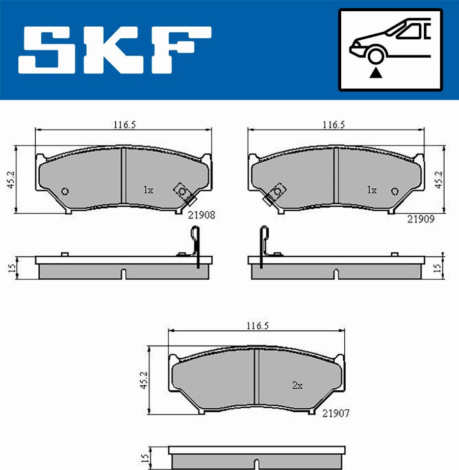 SKF VKBP 80572 A - Kit de plaquettes de frein, frein à disque cwaw.fr