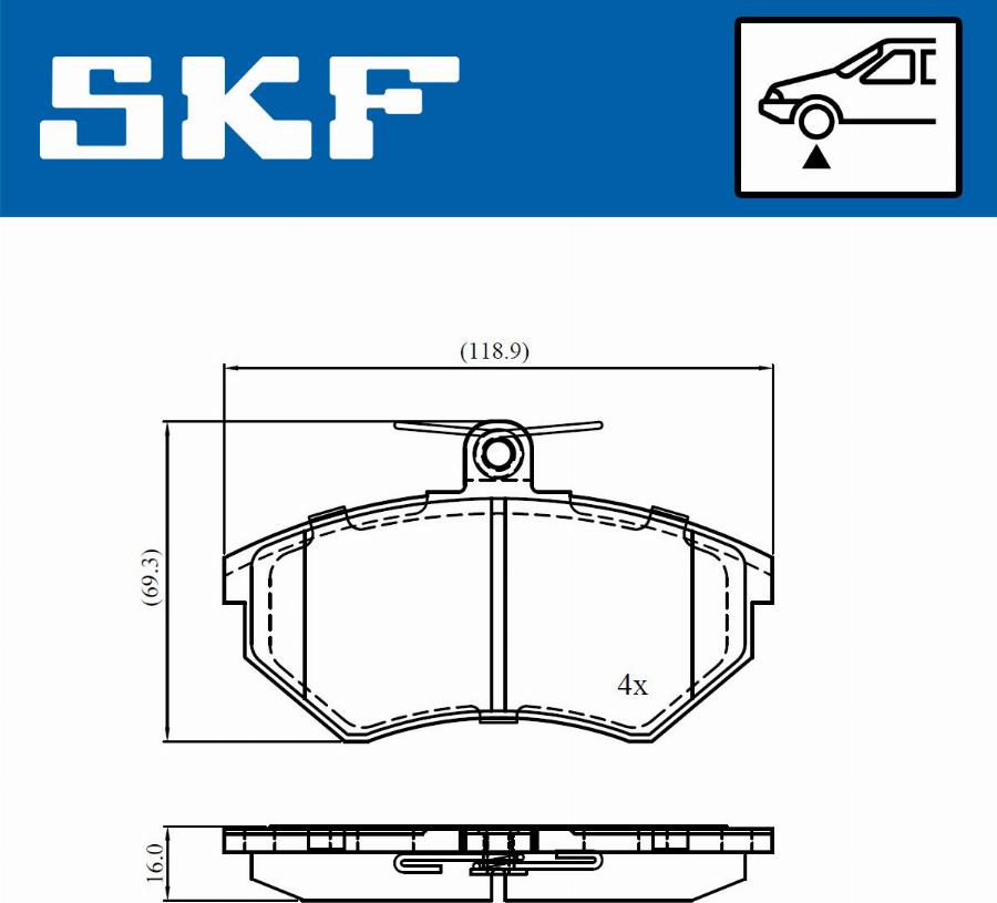 SKF VKBP 80668 - Kit de plaquettes de frein, frein à disque cwaw.fr