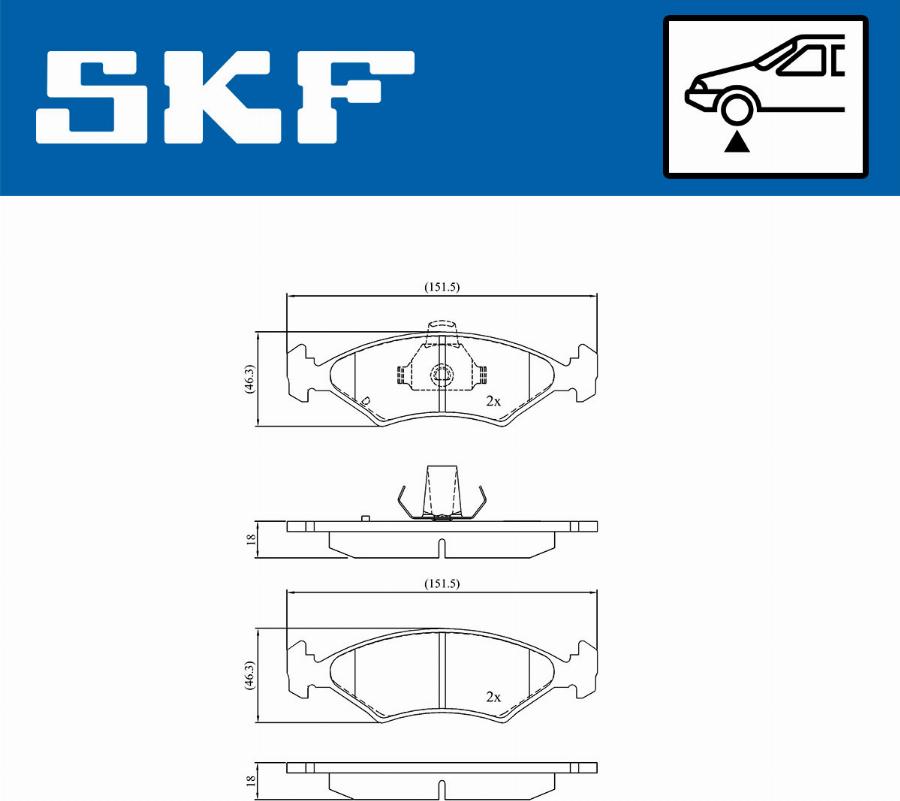 SKF VKBP 80602 - Kit de plaquettes de frein, frein à disque cwaw.fr