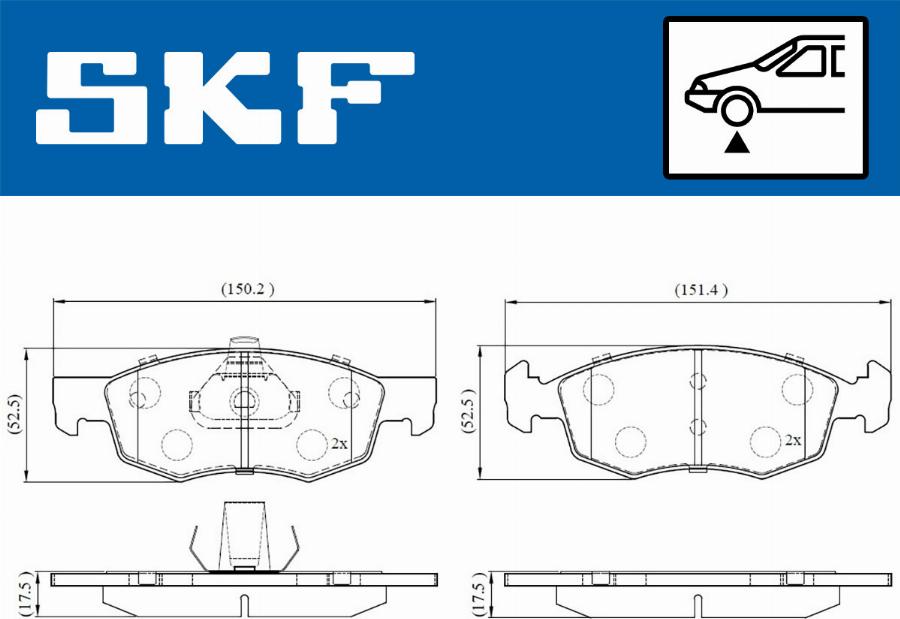 SKF VKBP 80618 - Kit de plaquettes de frein, frein à disque cwaw.fr