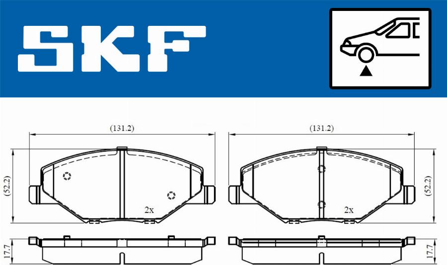 SKF VKBP 80628 - Kit de plaquettes de frein, frein à disque cwaw.fr