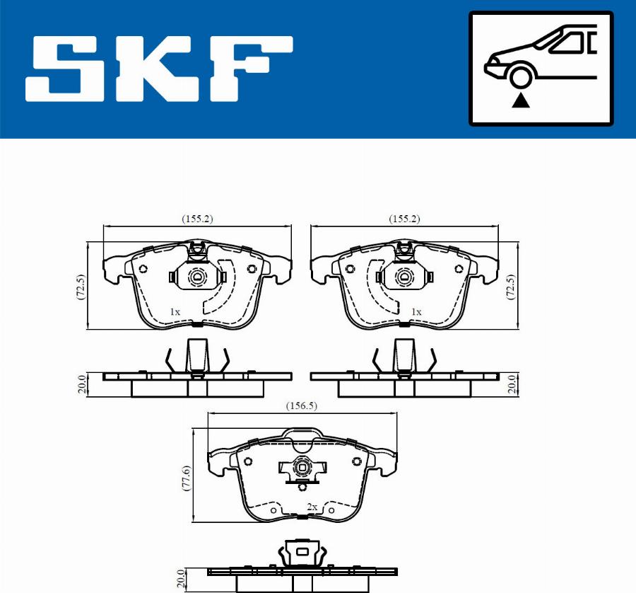 SKF VKBP 80674 - Kit de plaquettes de frein, frein à disque cwaw.fr