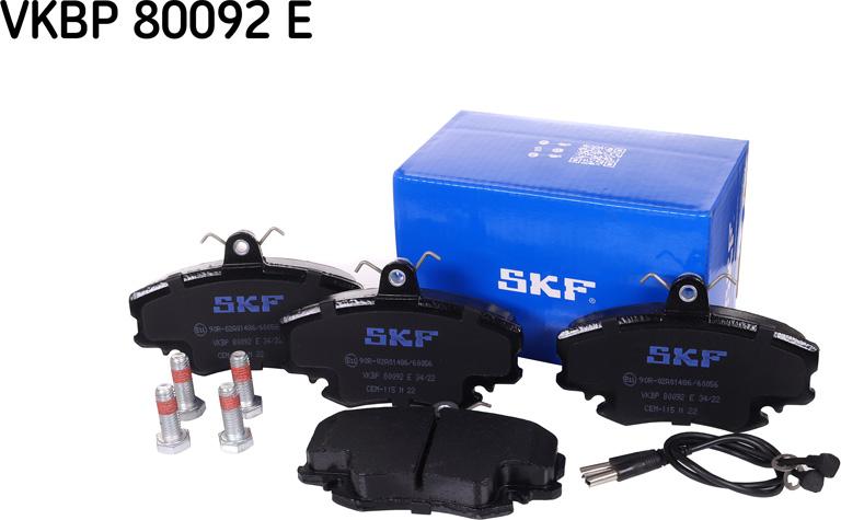 SKF VKBP 80092 E - Kit de plaquettes de frein, frein à disque cwaw.fr