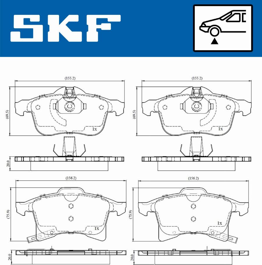 SKF VKBP 80043 A - Kit de plaquettes de frein, frein à disque cwaw.fr