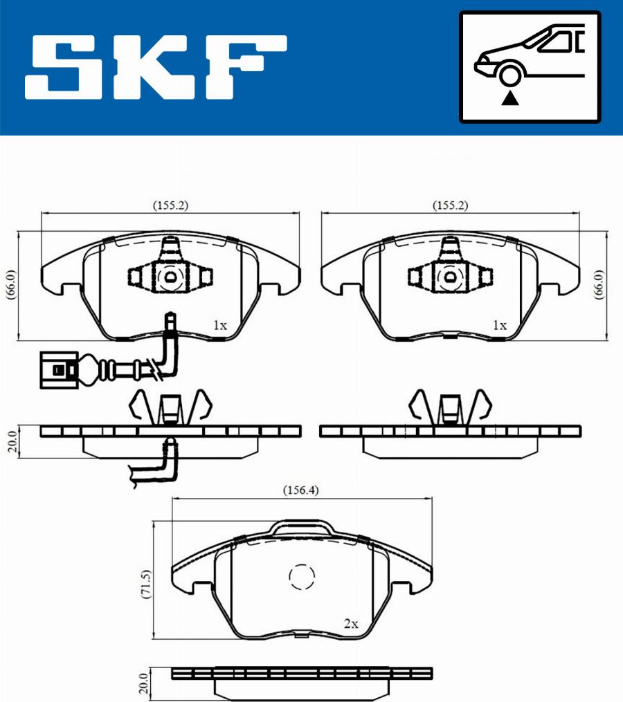 SKF VKBP 80007 E - Kit de plaquettes de frein, frein à disque cwaw.fr