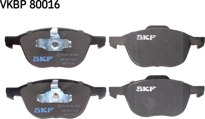 SKF VKBP 80016 - Kit de plaquettes de frein, frein à disque cwaw.fr