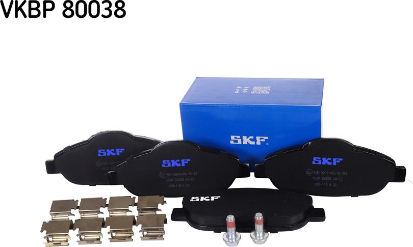 SKF VKBP 80038 - Kit de plaquettes de frein, frein à disque cwaw.fr