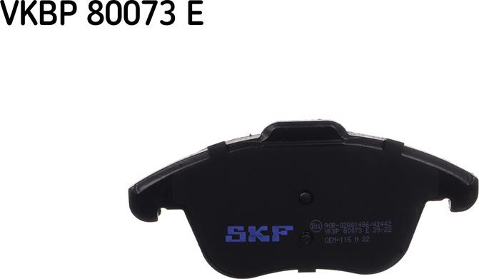 SKF VKBP 80073 E - Kit de plaquettes de frein, frein à disque cwaw.fr