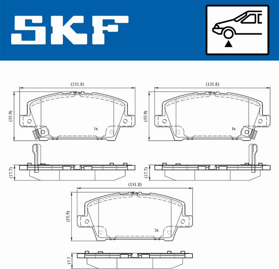 SKF VKBP 80195 A - Kit de plaquettes de frein, frein à disque cwaw.fr