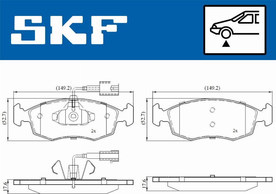 SKF VKBP 80146 E - Kit de plaquettes de frein, frein à disque cwaw.fr