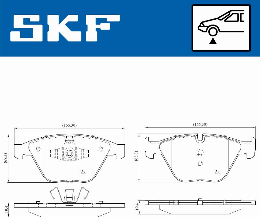 SKF VKBP 80159 - Kit de plaquettes de frein, frein à disque cwaw.fr