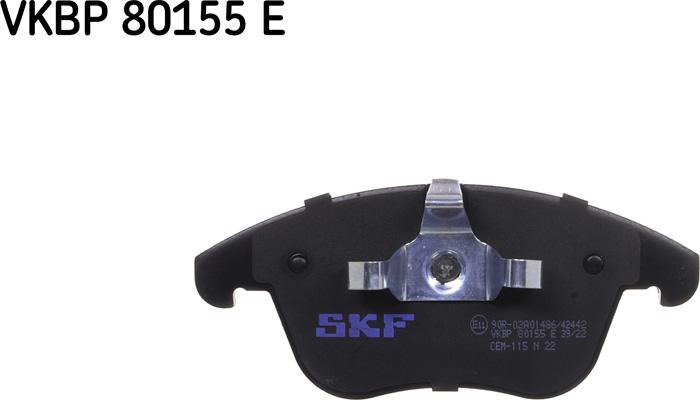 SKF VKBP 80155 E - Kit de plaquettes de frein, frein à disque cwaw.fr