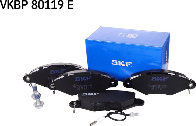 SKF VKBP 80119 E - Kit de plaquettes de frein, frein à disque cwaw.fr