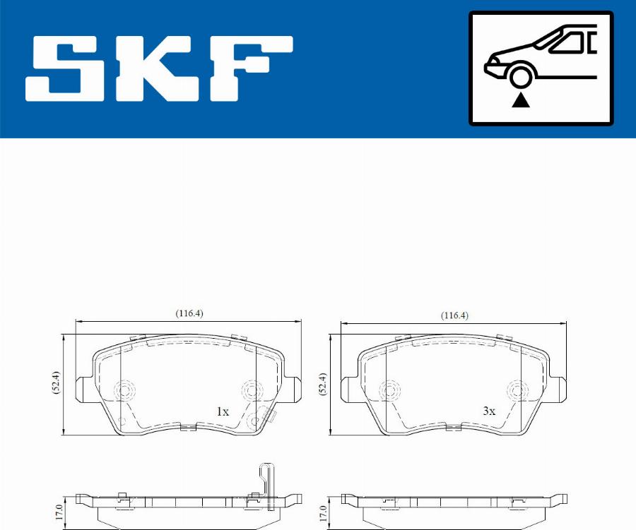 SKF VKBP 80128 A - Kit de plaquettes de frein, frein à disque cwaw.fr