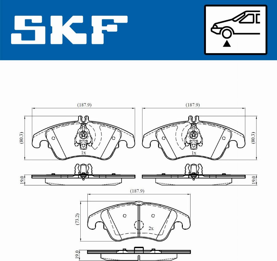 SKF VKBP 80123 - Kit de plaquettes de frein, frein à disque cwaw.fr