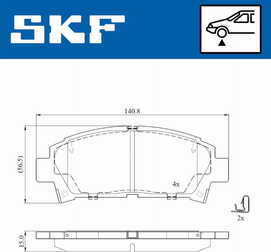 SKF VKBP 80891 A - Kit de plaquettes de frein, frein à disque cwaw.fr