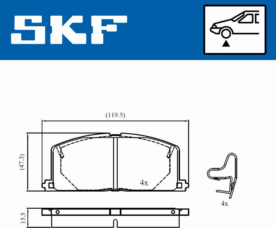 SKF VKBP 80817 A - Kit de plaquettes de frein, frein à disque cwaw.fr