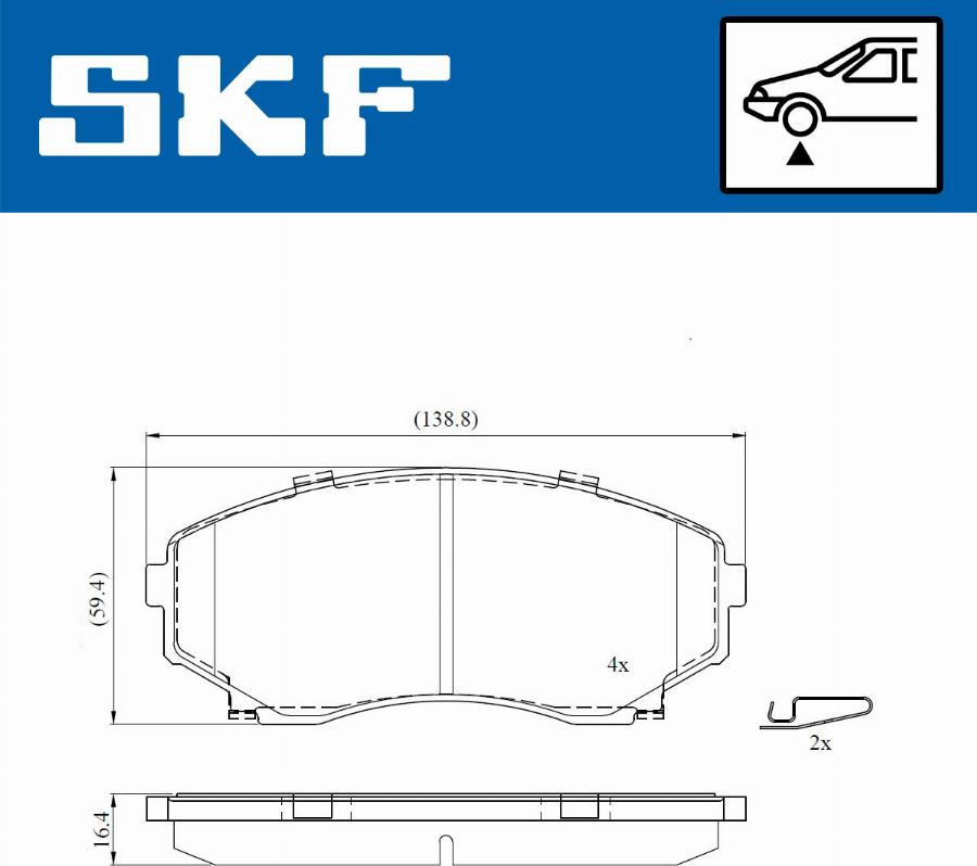 SKF VKBP 80822 A - Kit de plaquettes de frein, frein à disque cwaw.fr