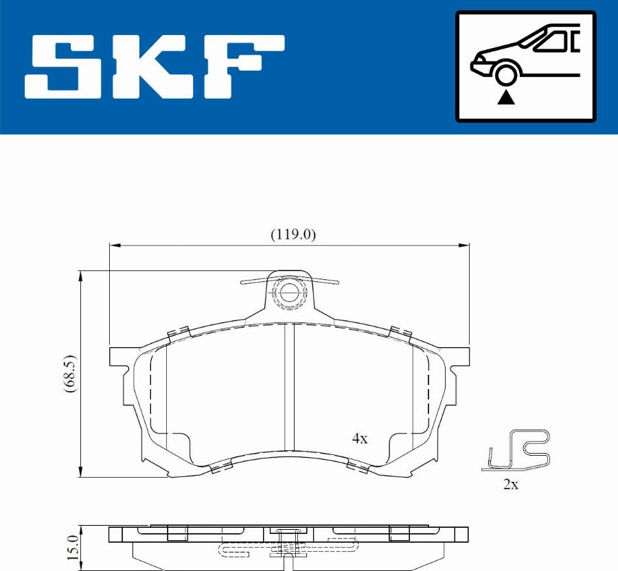 SKF VKBP 80872 A - Kit de plaquettes de frein, frein à disque cwaw.fr