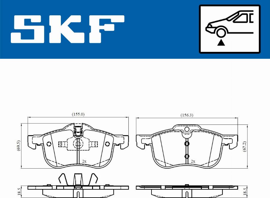 SKF VKBP 80385 - Kit de plaquettes de frein, frein à disque cwaw.fr