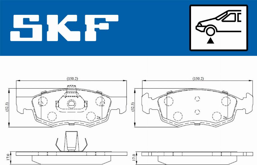 SKF VKBP 80294 - Kit de plaquettes de frein, frein à disque cwaw.fr