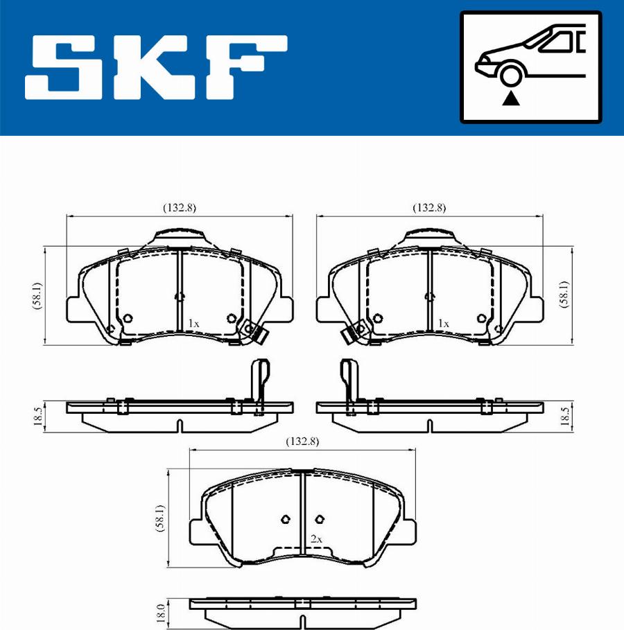 SKF VKBP 80268 A - Kit de plaquettes de frein, frein à disque cwaw.fr