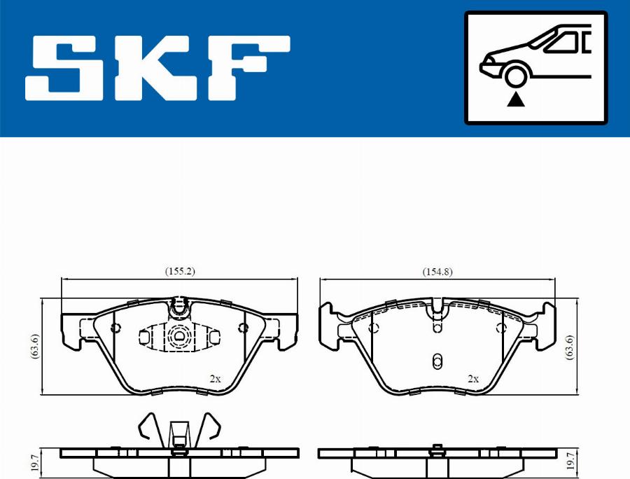 SKF VKBP 80702 - Kit de plaquettes de frein, frein à disque cwaw.fr