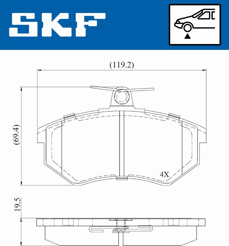 SKF VKBP 80722 - Kit de plaquettes de frein, frein à disque cwaw.fr