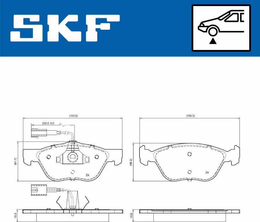 SKF VKBP 81050 E - Kit de plaquettes de frein, frein à disque cwaw.fr