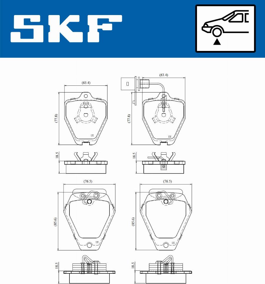 SKF VKBP 81063 E - Kit de plaquettes de frein, frein à disque cwaw.fr