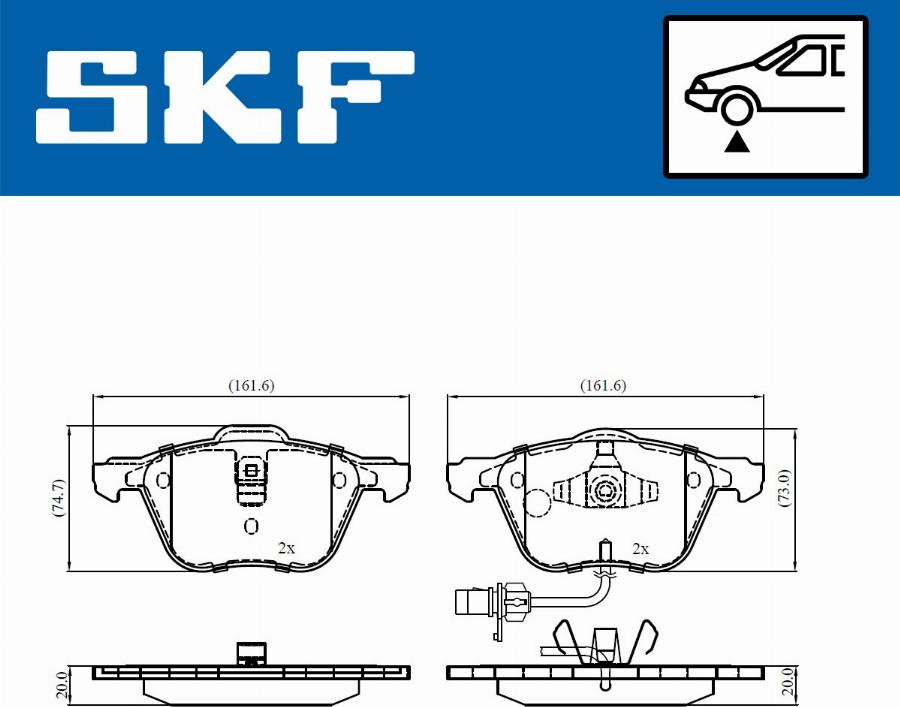 SKF VKBP 81035 E - Kit de plaquettes de frein, frein à disque cwaw.fr