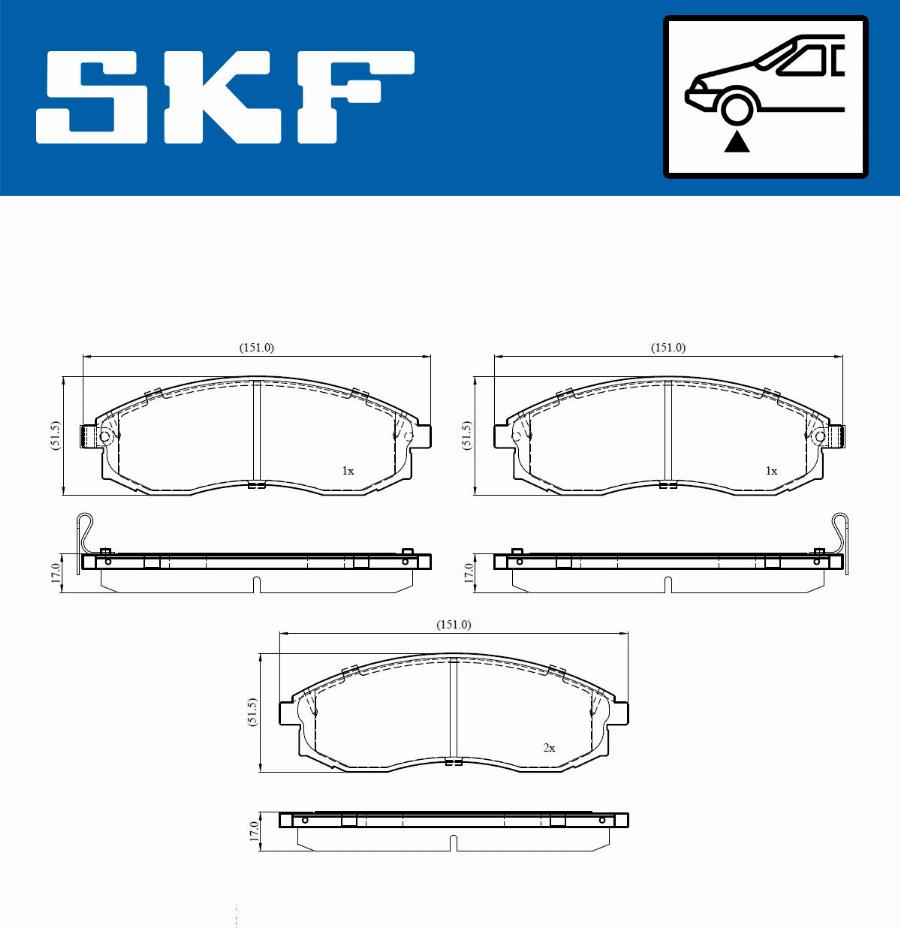 SKF VKBP 81121 A - Kit de plaquettes de frein, frein à disque cwaw.fr